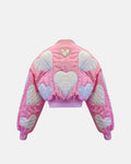 Pink Hearts Cropped Bomber