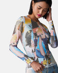 Poster Print Long Sleeve Top Multicoloured