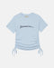 Ruched Edge Squiggle Logo Tee Blue