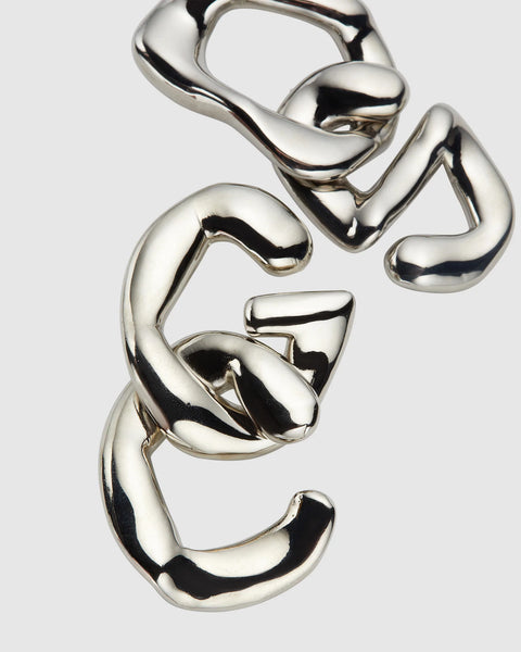Logo Melting Earrings Silver