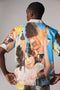 Mens Poster Print Bowling Shirt Multicolored